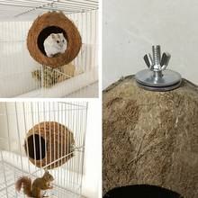 Pet Bird Coconut Shell Cage Parrot Natural Perching Nest Small Animals Comfortable Bed Squirrel Hamster Breeding Nest 2024 - buy cheap