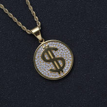 Круглые кулоны и ожерелье из нержавеющей стали в долларах США для мужчин и женщин, ювелирные изделия в стиле хип-хоп, подарок SN257 2024 - купить недорого