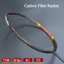 T700 carbono fiver ultraleve 4u 80-84g raquete de badminton 28-30lbs tipo ofensivo profissional raquetes amarradas com sacos 2024 - compre barato