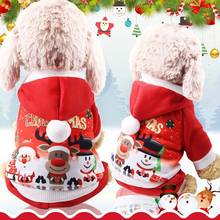 PUOUPUOU/Одежда для собак с героями мультфильмов; зимняя теплая одежда для домашних животных; Рождественская Одежда для собак; толстовки для маленьких и средних собак; флисовая одежда; XS-2XL 2024 - купить недорого