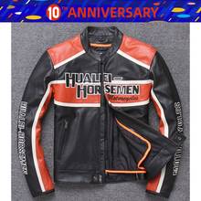 Chaqueta de cuero genuino para hombre, abrigo cálido de piel de vaca, Vintage, para Motocross, ajustada, para motocicleta, envío gratis, 1 Uds. 2024 - compra barato