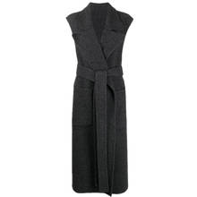 New autumn winter Woolen long Vest Women casual lapel Medium Long split Belt ol Fashion waistcoat 2024 - buy cheap