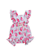 Citgeett Summer 0-24M Newborn Baby Girls Boys Rompers Watermelon Print Ruffles Sleeve Jumpsuits Outfits 2024 - buy cheap