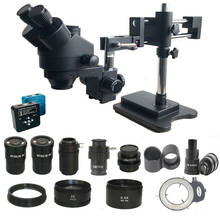 Double arm boom Simul-focal 3.5X-180X Trinocular Stereo Microscope 3D optics 34MP HDMI Microscopio USB Digital phone camera 2024 - buy cheap