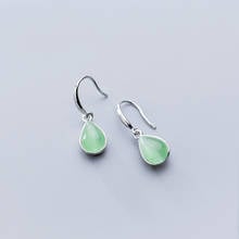 MloveAcc Hot Sale Real 925 Sterling Silver Original Light Green Waterdrop Earrings for Women 2019 Fashion Silver Jewelry 2024 - buy cheap