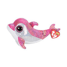 New Ty Beanie Boos Big Eyes 6" 15 cm Soft Baby Gift Pink Dolphin Cute Healing Plush Stuffed Animal Doll Toy Birthday Kid Present 2024 - buy cheap