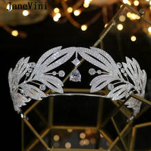 JaneVini-Tiaras de lujo de plata de princesa para mujer, Tiaras de boda, coronas con cuentas de cristal, joyería, tocado, accesorios nupciales para el cabello de boda 2020 2024 - compra barato