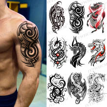 Тату-рукава с китайским драконом, временные наклейки, дешевые водонепроницаемые ювелирные наклейки, боди-арт, крутые руки, искусственные татуировки для женщин и мужчин 2024 - купить недорого