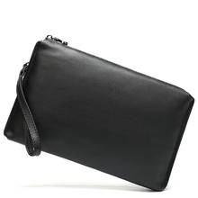 New Genuine Leather Multifunctional Men Long Wallet Cow Leather Zipper Money Clip Male Simple Business Clutch Bag Cellphone bags 2024 - buy cheap