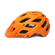 Велосипедные шлемы Yumaj матовый черный мужской женский мужской спортивный уличный светильник MTB Горный шоссейный велосипед интегрально литые велосипедные шлемы 55-61 см 2024 - купить недорого