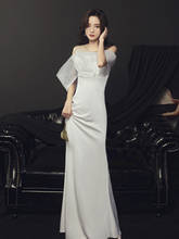 Vestidos de Noche ajustados blancos, sexys, elegantes, formales, de sirena, largos, temperamento, XS-3XL 2024 - compra barato