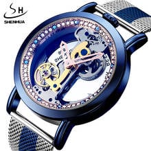 Винтажные автоматические механические часы мужские Tourbillon прозрачные часы со скелетом, самопродуваемые стальные кожаные стальные мужские наручные часы 2024 - купить недорого