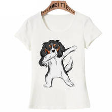 Hip Hop Dabbing Cavalier King Charles Spaniel Dab Dance Print T-Shirt Fashion Women Short Sleeve Woman Casual Tee shirt Girl Top 2024 - buy cheap