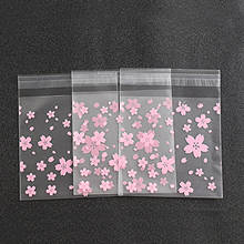 100pcs/lot 4Size Lovely Pink Cherry Blossoms Cookie&Cake Baking Bag Self-Adhesive Plastic Bags For Biscuits Snack Baking Package 2024 - buy cheap