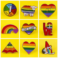 LGBT Pride Brooch Badge Rainbow Flags Intersex Pins Cute Heart Gay Brooches Badge On Cloth Denim Women Jackets LGBT Accessories 2024 - buy cheap