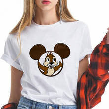 Harajuku T Shirt Women Ullzang T-shirt Vintage Chip and Dale Mickey Mouse Head Graphic Tshirt Fashion Anime Top Tees Female 2024 - buy cheap