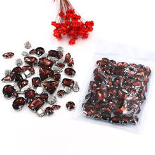 Sell at a loss! mixed shape Wine red cystal glass sew on rhinestones with silver base diy clothing accessories SWM08 2024 - buy cheap
