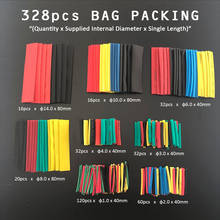 328Pcs Car Electrical Cable Tube kits Heat Shrink Tube Tubing Wrap Sleeve Assorted 8 Sizes Mixed Color 2024 - buy cheap