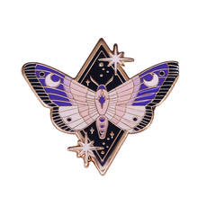 Luna Messenger Moth Enamel Lapel Pin Lunar Love Moths Brooch Beautiful Purple Crescent Moon Butterfly Badge 2024 - buy cheap