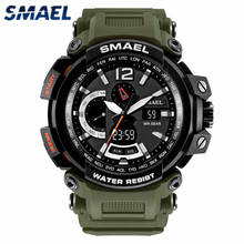 SMAEL NEW Military Shockproof Watch Waterproof Sport LED Quartz Digital Dual Display Fashion Date Mens Watches Relogio Masculino 2024 - buy cheap