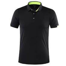 Мужская футболка-поло с короткими рукавами для тенниса, быстросохнущая Спортивная одежда для бадминтона, футболка для футбола, бега 2024 - купить недорого