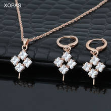 Fashion Adorable Clear Zircon Drop Earring 585 Rose Gold Color Wedding Luxury Crystal Earring Promotion Statement brincos 2024 - buy cheap
