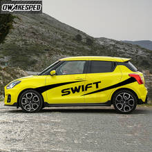Гоночные спортивные полосы автомобильный боковой декор для двери виниловые наклейки автомобильные наклейки для кузова Suzuki Swift оригинальный дизайн внешние аксессуары 2024 - купить недорого