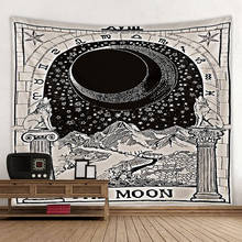 Tapeçaria de mandala para decoração de parede, tapeçaria de tarô para astrologia, decoração de sala de adivinhação, lua e sol 2024 - compre barato