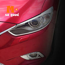 Accesorios para Mazda 6, 2013, 2014, 2015, Atenza, faros delanteros cromados de ABS, cubierta embellecedora, decoración de estilo Exterior 2024 - compra barato