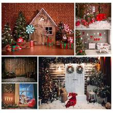 Photo Backdrop Christmas Tree Barrel Lights Decor Party Vinyl Backgrounds for Children Baby Family Photophone Photography Props 2024 - buy cheap