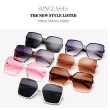 Unisex Oversized Square Sunglasses UV Protection Eyeglasses Retro Big Frame Sun Glasses Fashion Shades Sunglasses For Women Men 2024 - buy cheap