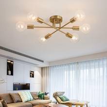 Nordic Modern Chandelier ceiling brushed antique gold lighting 6 lights for Kitchen Living Room Bedroom Children Room Home 2024 - buy cheap