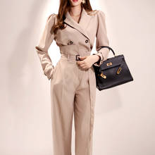 2019 New Arrival Women OL Work Office Two Piece Set Blazer and Wide Leg Pants Ladies Formal 2 Piece Set Plus Size Fall Clothes 2024 - buy cheap