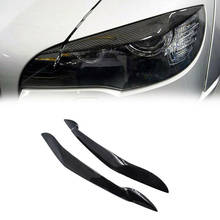 2Pcs Carbon Fiber Headlight Eye Lid Cover Eyebrow Trim for BMW X5 E70 2007-13 2024 - buy cheap