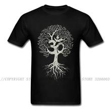 Camiseta vintage om tree of life, camisetas para jovens, homens da europa, camisetas personalizadas, 100% algodão, roupas pretas 2024 - compre barato