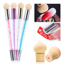 Double-ended Nail Brush for UV Gel Polish Sponge Head Gradient Nail Art Dotting Pen Silicone Nail Stamper Scraper Manicure NT944 2024 - buy cheap