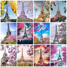 Eiffel Tower 5D Diamond Painting Kits for Adults Flowers Landscape Mosaic Rhinestones Full Drills Diamond Accessories Home Decor 2024 - buy cheap