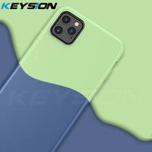 Keysion-capa de silicone líquido para celulares, proteção à prova de impacto, macia, tpu, iphone 11, 11 pro, 11 pro max, 6s, 7, 8 plus, x, xs 2024 - compre barato