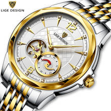 LIGE New Men's Real Tourbillon Mechanical Watch For Men Watches Mens Clock Tourbillon Skeleton 2022 Luxury Movement Dropshipping 2024 - buy cheap