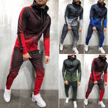 New Fashion Men´s  Sportswear Zip Hoodie Sweater Gym Tracksuit Athletic Casual Outfits Pant 2024 - buy cheap