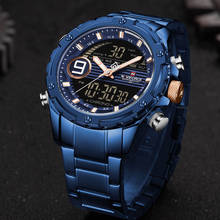 NAVIFORCE Top Brand Luxury Men Watch Sport LCD Digital Chronograph Stainless Steel Military Wrist Watch Clock Relogio Masculino 2024 - buy cheap