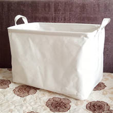 White Cotton Linen Rectangular Canvas Storage Basket Large Capacity Foldable Clothes Toy Sundries Organizer Can DIY Graffiti 2024 - buy cheap