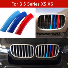 3pcs Car Front Grille Trim Strips Cover for bmw 3 5 Series X5 X6 F30 E46 E70 Motorsport Stickers 2024 - buy cheap