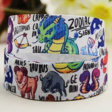 22mm 25mm 38mm 75mm Ruban satin Zodiac printed Grosgrain Ribbon Hair Accessories party decoration 10 Yards X-02605 2024 - buy cheap