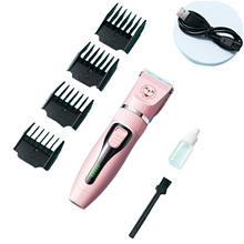 Cão clippers baixo ruído usb recarregável pet cabelo aparadores para cães gatos e outros animais barbeador elétrico kit 2024 - compre barato