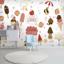 Milofi-papel tapiz 3D personalizado, pintura de helado de dibujos animados, Fondo de pared, sala de estar, dormitorio, decoración, mural 2024 - compra barato