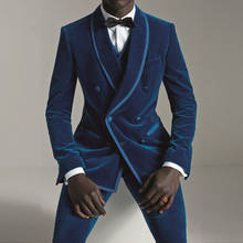 2020 Latest Coat Pant Designs Purple Velvet Men Suit Slim Fit 2 Piece Smoking Jacket Tuxedo Custom Groom Blazer Prom Suits Terno 2024 - buy cheap