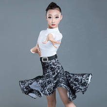 2020 Girls Latin Dance Competition Dress Lace Long Sleeves Practice Clothes Kids Professional Dance Costume Set Exam Wear 1667 2024 - buy cheap