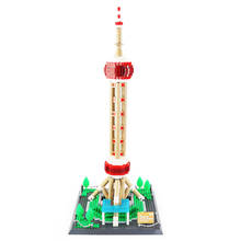 Wange-arquitectura de fama mundial Oriental Pearl Tower, modelo estéreo, DIY, insertado, bloques de construcción, juguetes para niños, 5224 2024 - compra barato