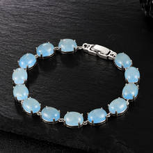 Pulsera de plata de ley S925, brazalete de Jade azul malaya de 18cm con piedras preciosas naturales, brazalete de Pulseras de tenis, joyería, regalo de aniversario 2024 - compra barato